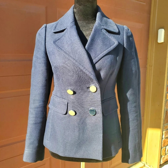 Banana Republic Jackets & Blazers - Banana Republic Navy Blue Women's Pea Coat Size XS Double Breasted Cropped